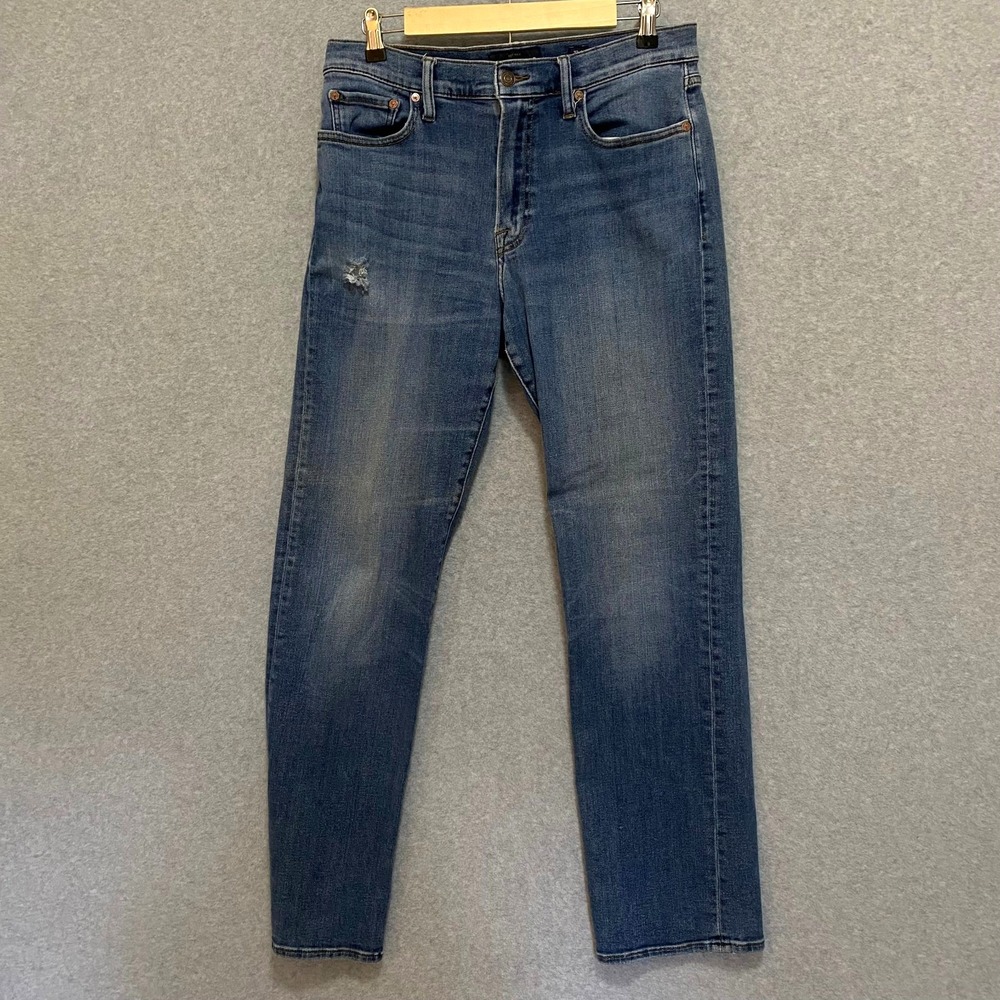 LUCKY BRAND Men's 32x32 Jeans Blue Medium Wash Distressed Slim Straight Denim